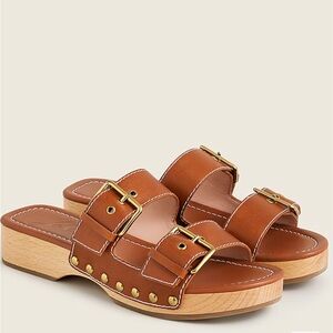 J. Crew Double Buckle Leather Clog Sandel